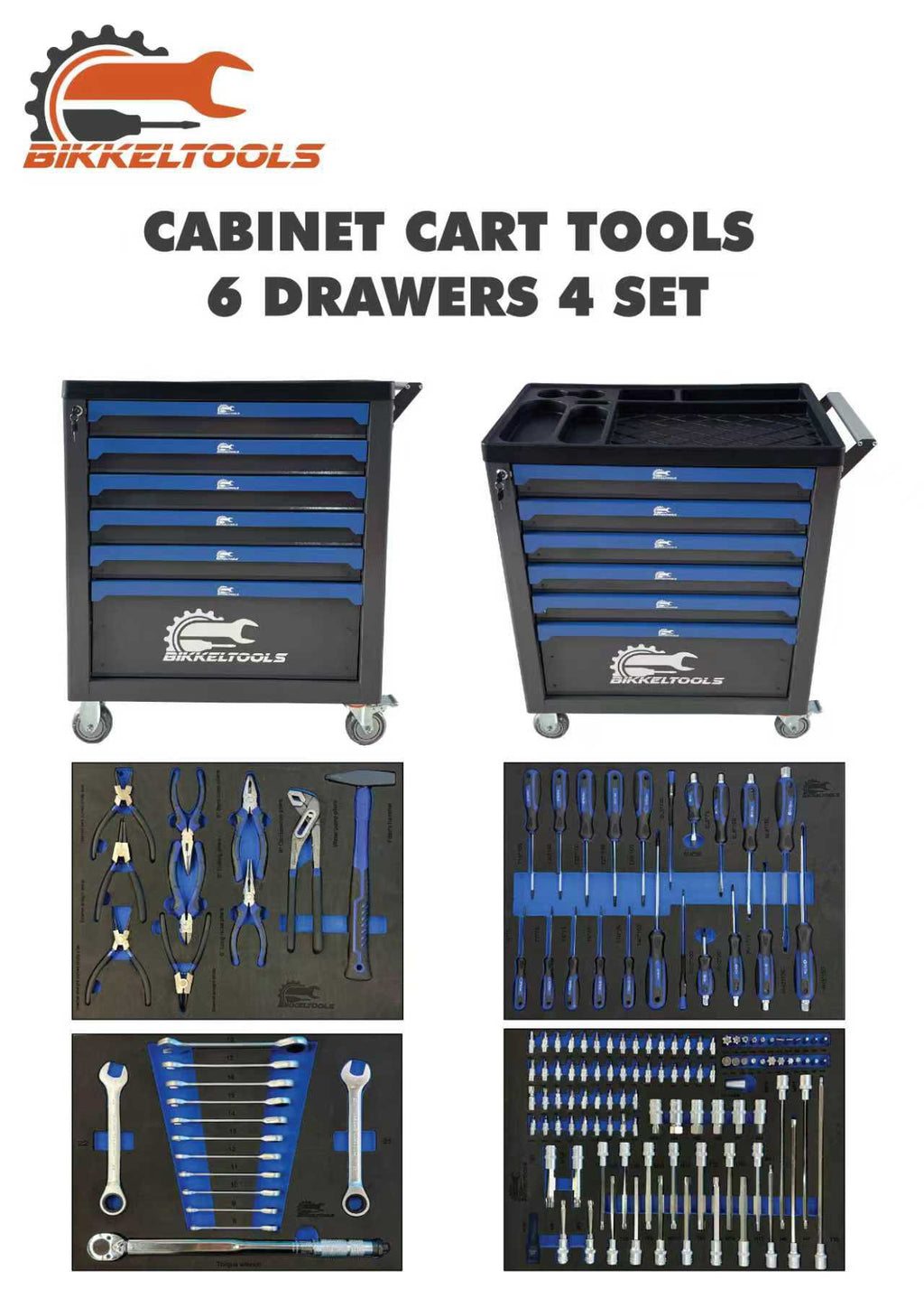 Bikkeltools 148 pcs Gereedschapswagen