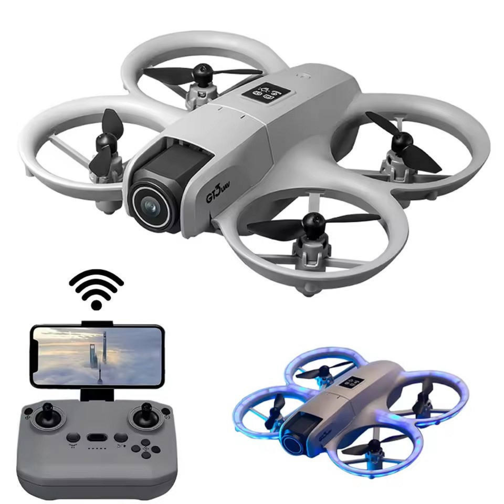 SkyLume™ Mini 4K – Compacte Dual Camera Drone met Stabilisatie & Optical Hover